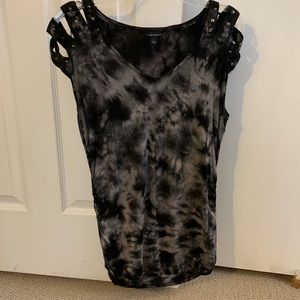 Rock and Republic tie dye ,studded shoulder top